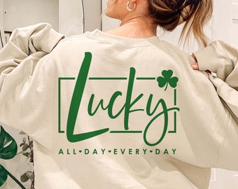 Lucky Shamrock SVG, St Patricks Day Design, Cricut, Sublimation (Png Cut File)