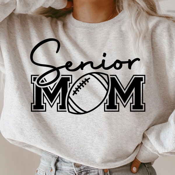 Senior Football Mom SVG, Football Season Svg, Fall Sports Svg, Game Day Svg, Football Mom Shirt PNG, Cut Files for Cricut, Sublimation