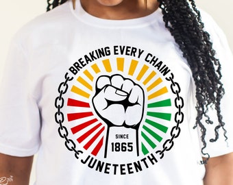 Breaking Every Chain SVG, Juneteenth SVG, Black History SVG, Black woman Gifts Svg, Png Sublimation Digital Download Cut files for Circut