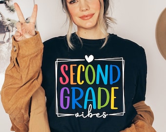 Second Grade Vibes Svg Png, Teacher Back to School Design (Digital Files)