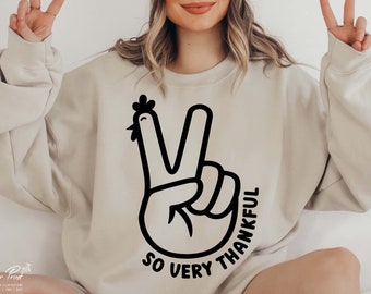 Dus erg dankbaar SVG PNG, vredesteken Turkije Svg, Thanksgiving sublimatiebestand, herfst Svg, herfst shirt Svg, gesneden bestand voor Cricut silhouet