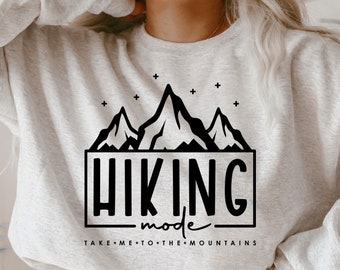 Hiking Mode SVG, Mountain Adventure Design (Cricut, Silhouette)