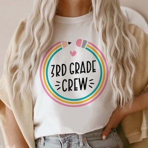 3rd Grade Crew SVG PNG, Third Grade Teacher Svg, Back to School Svg, First Day of School Svg, Teacher shirts Svg, Png Cricut Sublimation