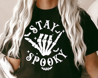 Stay Spooky PNG SVG, Halloween Shirt Svg, Skeleton Hand Svg, Spooky Season, Cut Files for Cricut, Png Sublimation Design, Digital Download