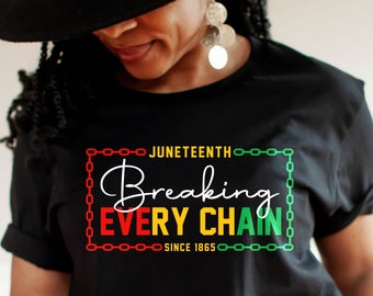 Juneteenth SVG, Rupture de toutes les chaînes, Histoire des Noirs (téléchargement numérique)