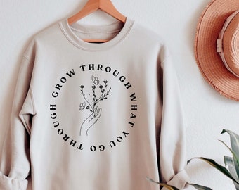 Grow Through What You Go Through svg, Women Shirt svg, Inspiration quotes svg, Plant Lady Svg, Positive Quote Svg, Self Growth Svg, Png Dxf