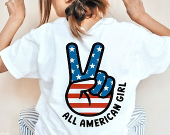 All American Girl SVG PNG, 4th of July SVG, Fourth Of July Svg, Patriotic shirt Svg, Independence day Svg, Sublimation Cut Files for Cricut