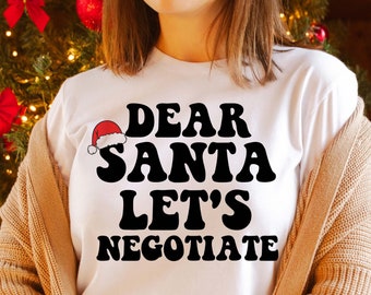 Querido Papai Noel, Negocie SVG, Arquivos de Corte Divertidos para Camisetas de Natal (Download Digital)