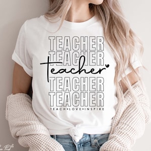 Teach Love Inspire Svg Png, Teacher Svg, cadeau voor leraar Svg, Teacher Appreciation Svg, laatste dag van school Svg, Png Dxf Sublimatie Cricut