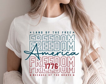 America Land Of The Free Because Of The Brave SVG, 4th of July SVG, Fourth of July SVG, Patriotic Svg, Independence Day Svg, Png Sublimation