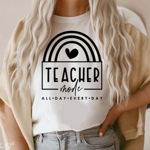 Teacher Mode SVG, Funny Teacher Shirt Design, Cricut, PNG, DXF Cut Files (Digital Download)
