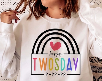 Happy Twosday SVG, TwosDay Shirt SVG, happy Twosday 2-22-22 SVG, Gift for teacher Svg, Teacher shirt Svg, Teacher Life Svg, Png Cut files