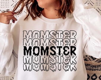 Momster Halloween SVG, Spooky Mama Shirt Design (Digital Files)