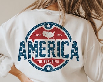 America the Beautiful PNG, 4th Of July Png, Independence day Png, Retro America Png, America Png, Patriotic Png, Sublimation Design