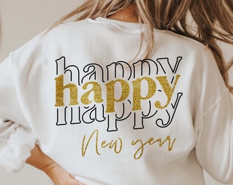 Frohes neues Jahr SVG, 2025 Shirt Design, Cricut geschnitten Dateien