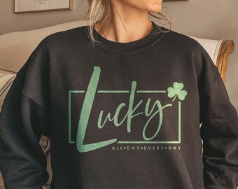 Suerte todo el día todos los días SVG, Día de San Patricio SVG, Regalo para ella SVG, Svg irlandés, Svg de trébol, Svg de trébol, Archivos de corte PNG Svg para Cricut
