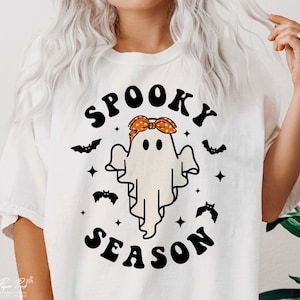 Temporada espeluznante SVG, Vibraciones de Halloween PNG, Archivos de corte Vibraciones espeluznantes, Chica espeluznante, Archivo SVG DXF PNG descarga digital, Archivos SVG para Cricut