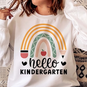 Hello Kindergarten Svg, Kindergarten Svg, Teacher Svg, Back to School Svg, First Day Of School Svg, Kindergarten Cut Files, Png Sublimation