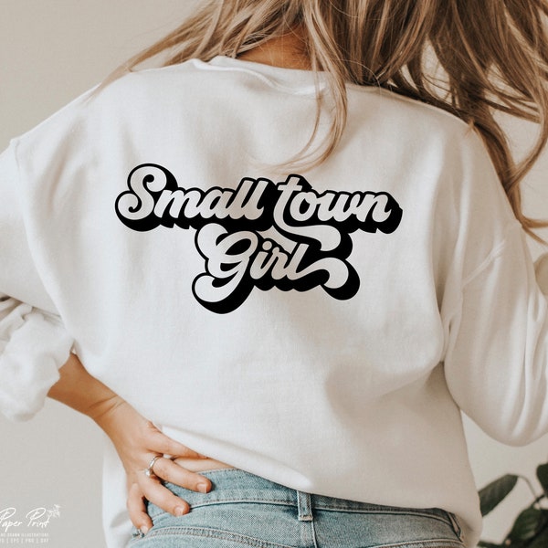 Ragazza di piccola città SVG, maglietta country per adolescenti (download digitale)