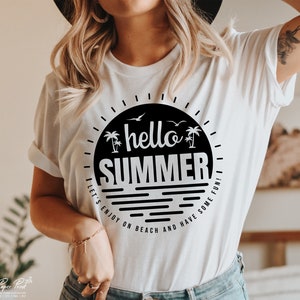 Hello Summer SVG, Beach vibes SVG, Vacation SVG, Summer Quote Svg, Summer shirts Svg, Png Digital Download Cut files for Circut Sublimation