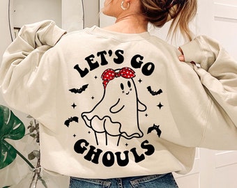 Lets Go Ghouls Retro Halloween SVG, PNG, EPS, Dxf (Digital Download)