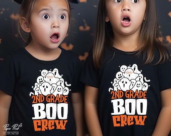 2nd Grade Boo Crew SVG, Halloween Ghost Team PNG (Digital Files)