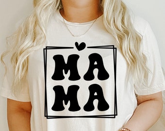 Mama Heart SVG, design per maglietta per la festa della mamma (file digitali)