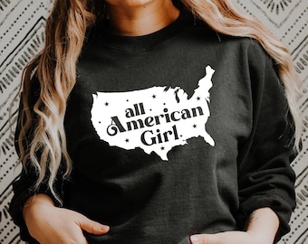 Diseño SVG de All American Girl para el 4 de julio (archivo digital)