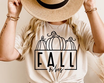 Fall Vibes pompoen SVG, herfst shirt gesneden bestanden (digitale download)