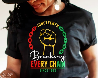Juneteenth SVG, Rupture de toutes les chaînes depuis 1865, Histoire des Noirs (fichiers coupés)