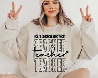 Kindergarten Teacher SVG, Funny Back to School Shirt Design (Digital Files)