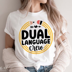 Dual Language Crew PNG SVG, Dual Language Team Squad Svg, Gifts for teacher, Bilingual Teacher Svg, Back to school Svg, Teacher Shirt Svg image 4