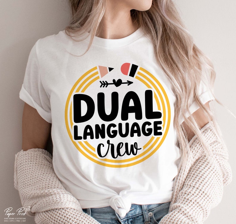Dual Language Crew PNG SVG, Dual Language Team Squad Svg, Gifts for teacher, Bilingual Teacher Svg, Back to school Svg, Teacher Shirt Svg image 4