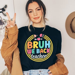 Bruh We Back Teachers SVG PNG, First Day Of School Svg, Back To School Svg, Teacher Svg, Teacher Shirt, Sublimation Design, Digital Download