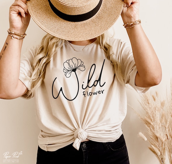Wildflower Shirt SVG, Plant Lady Clipart (Digital Download)