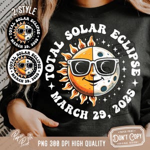 Totale zonsverduistering 29 maart 2025, png, zonsverduistering 2025, png, gedeeltelijke zonsverduistering, png, zonsverduistering Shirt sublimatie ontwerpen DTF