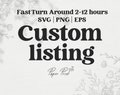 Custom Order for Designs SVG PNG (Digital Download), Printable Clipart for T-Shirts, Personalized Create Your Own Design product logo