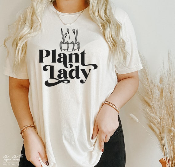 Plant Lady SVG, Boho Women's Shirt, Plant Mom Cut Files (PNG, Dxf)