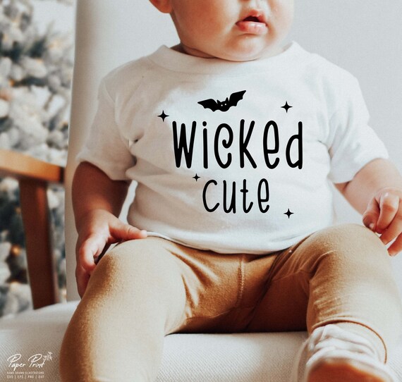 Wicked Cute svg, Funny Halloween Svg, Halloween onesie svg, Toddler Halloween Shirt Svg, Halloween Baby, Kids Halloween Shirt Svg, Png Dxf