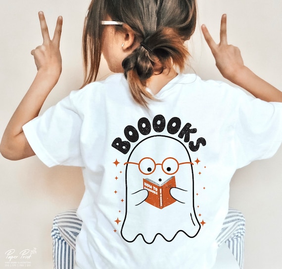 Ghost Books Svg, Booooks Svg, Halloween Teacher Svg, Halloween Reading Svg, Funny Halloween Svg, Halloween shirt, Spooky Cute Ghost Svg