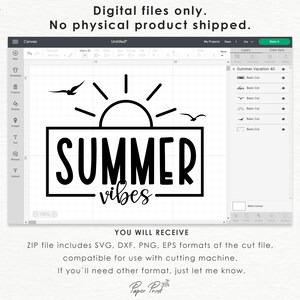 Sommarvibbar SVG, strandliv PNG, semesterklippfiler (digital nedladdning) bild 5