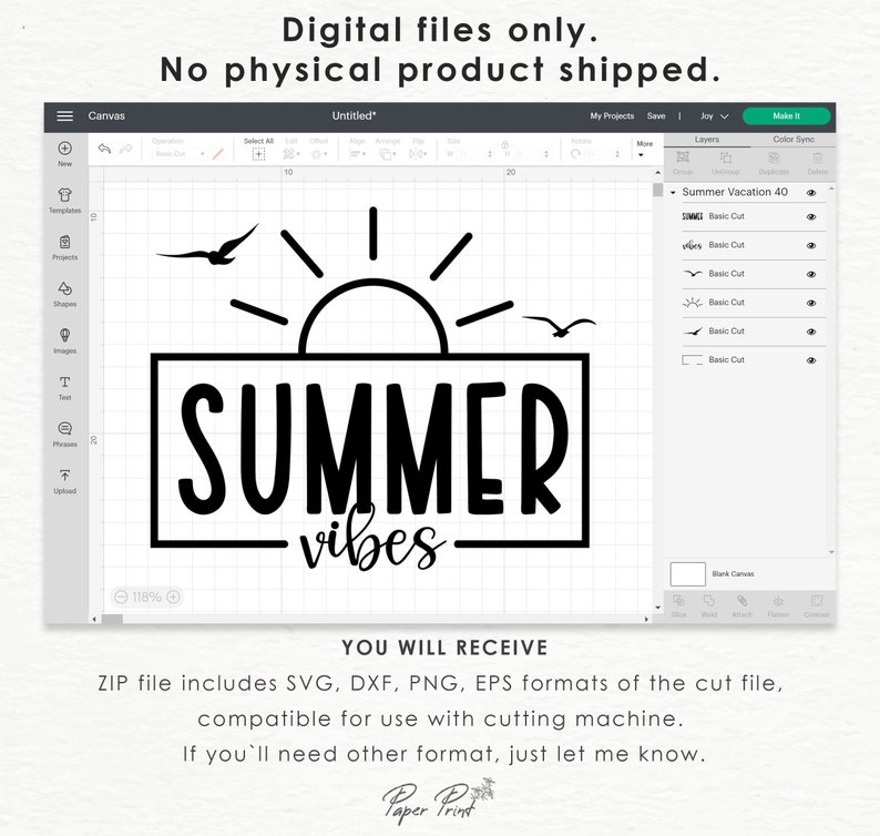 Sommarvibbar SVG, strandliv PNG, semesterklippfiler (digital nedladdning) bild 5