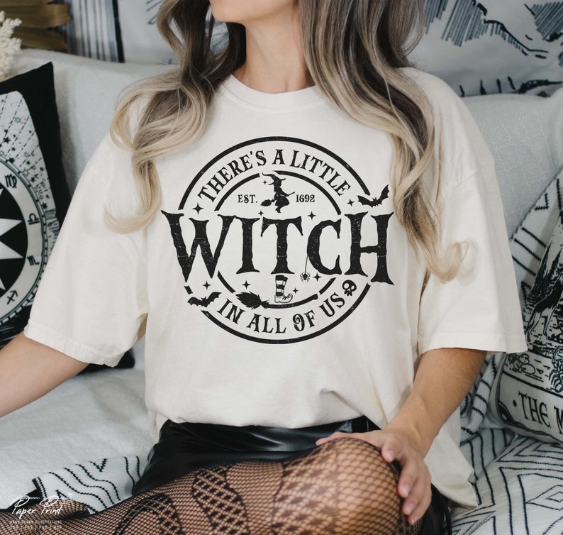 There's a little witch in all of us Svg, Halloween Svg, Witch Svg, Halloween Mom Shirt Svg, Witch Sayings SVg, Cut Files for Cricut, PNG image 3