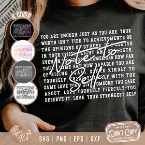 Note To Self PNG SVG: Inspirational Quote Designs (Digital Files)