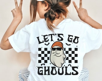 Let's Go Ghouls Png, Halloween Svg, Spooky Season Png, Cute Ghost Svg, Boy Girls Halloween Svg, Retro Halloween Svg, Svg Files For Cricut