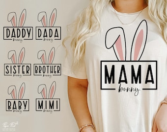 Family Bunny SVG, Easter Shirt Design (Digital Files)