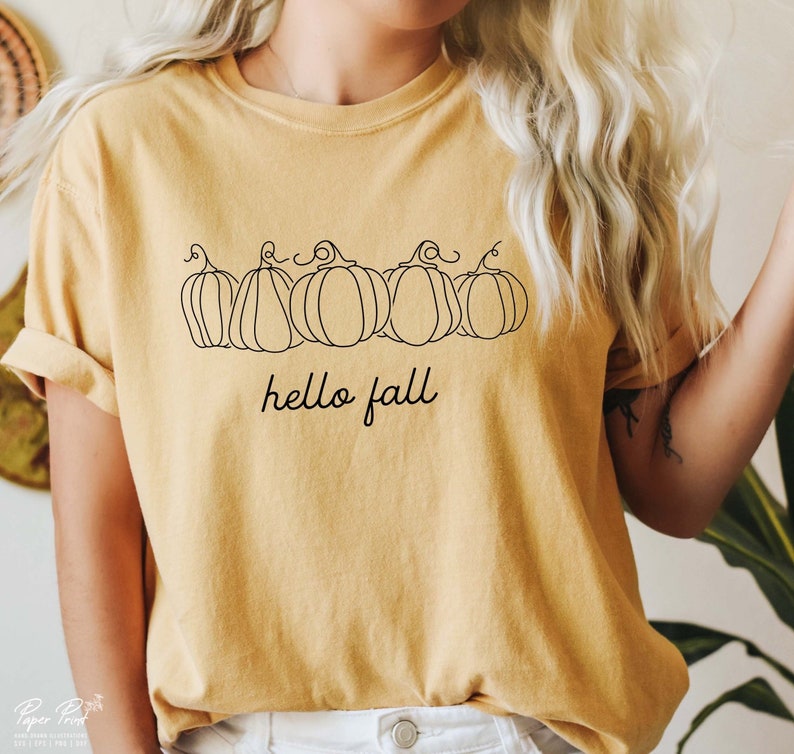 Hello Fall Svg Fall Pumpkin Svg Thanksgiving Svg Autumn - Etsy