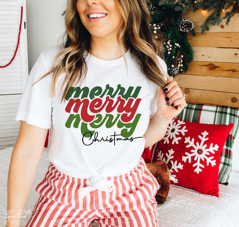 Retro Merry Christmas SVG, Groovy Jumper Design (Digital Download) image 2