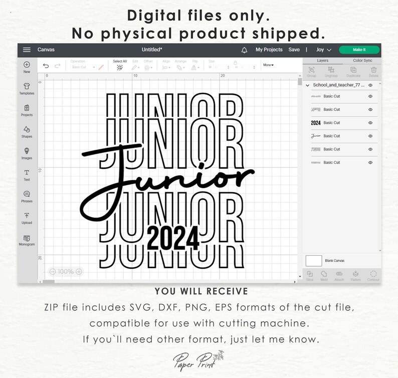 Junior 2024 SVG Class of 2024 SVG Graduation 2024 SVG High Etsy