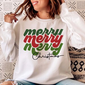 Retro Merry Christmas SVG, Groovy Jumper Design (Digital Download) image 4
